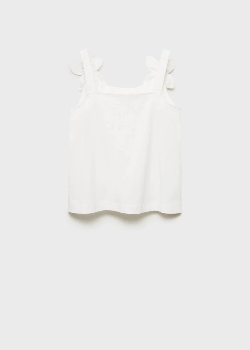 Cotton t-shirt with flower detail