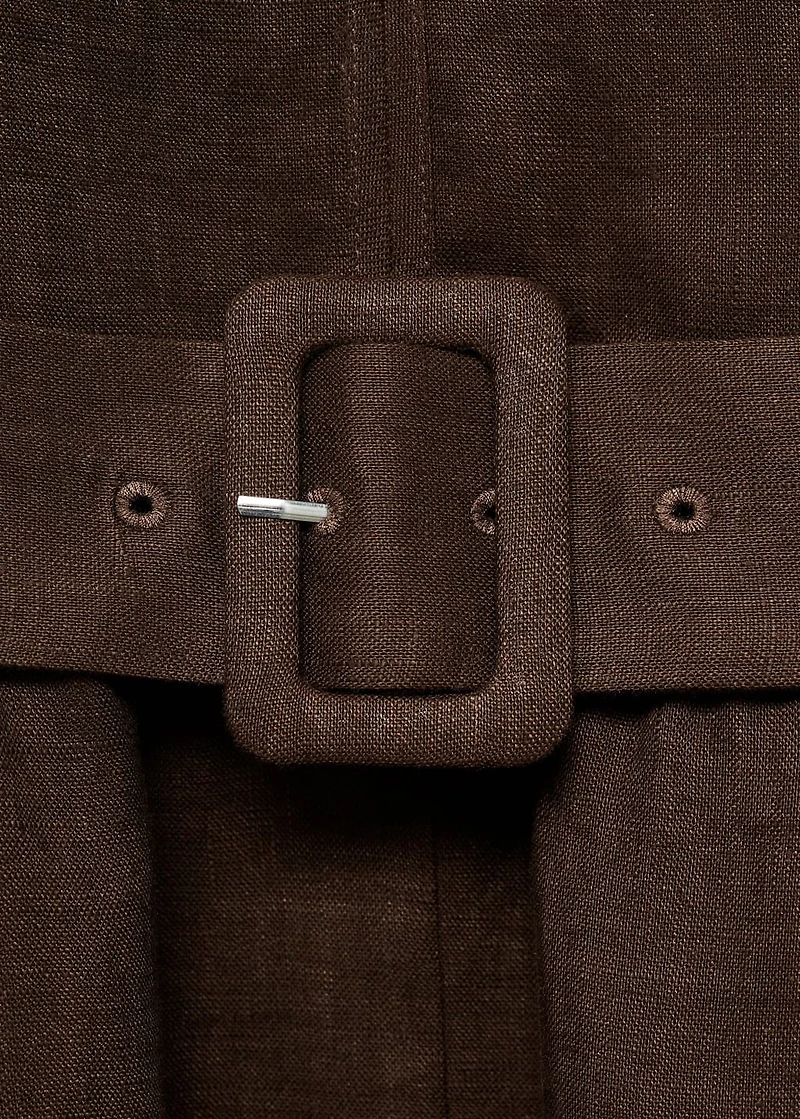 Belt linen dress