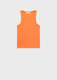 Ribbed cotton-blend top