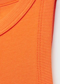 Ribbed cotton-blend top