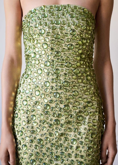Strapless crystal dress