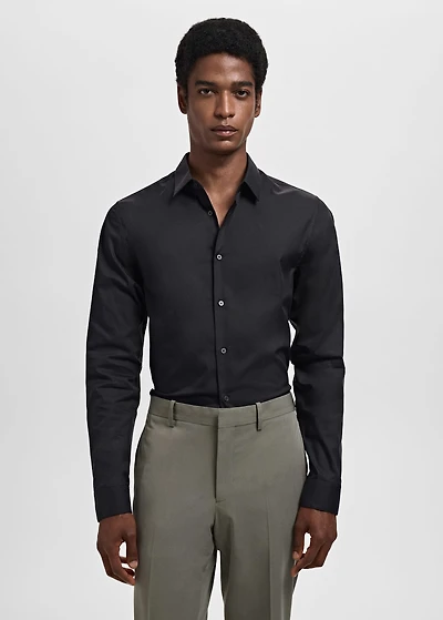 Slim fit cotton suit shirt