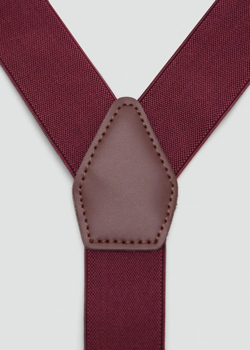 Adjustable elastic straps with leather details
