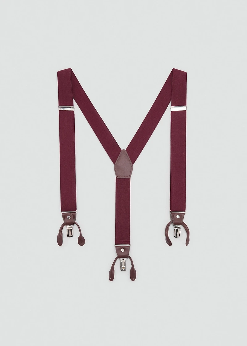 Adjustable elastic straps with leather details