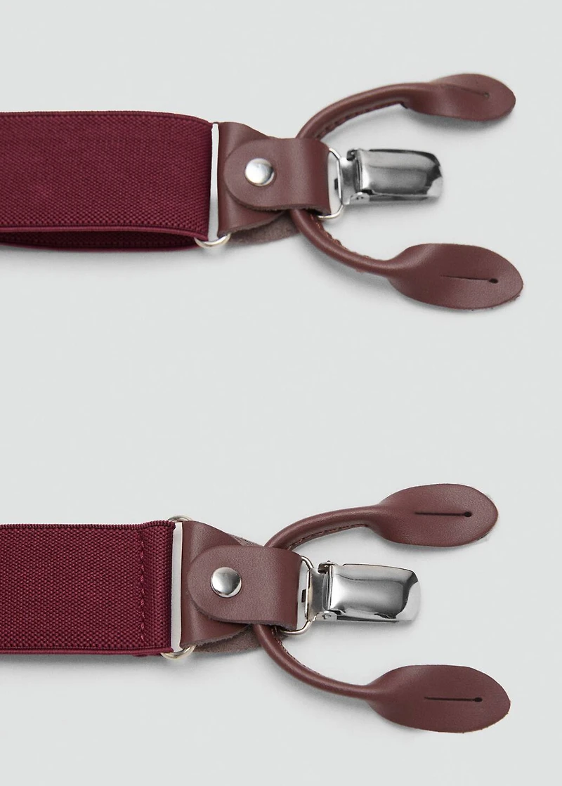 Adjustable elastic straps with leather details