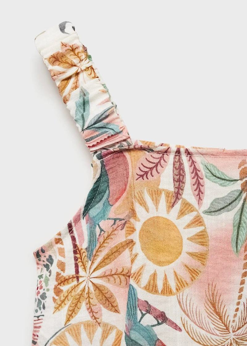 Asymmetrical printed blouse