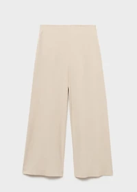 Cropped linen-blend pants