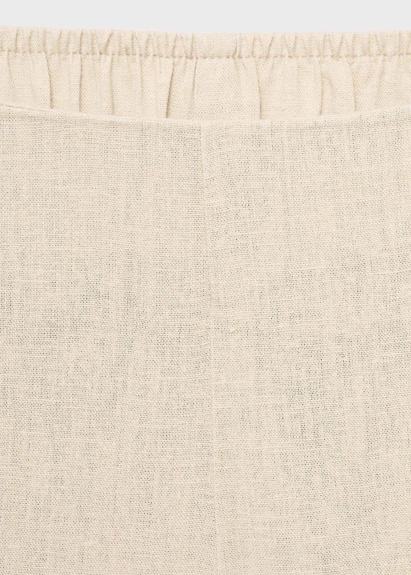 Cropped linen-blend pants