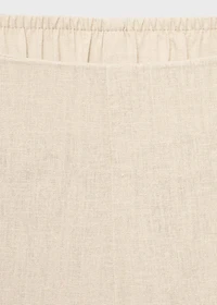 Cropped linen-blend pants