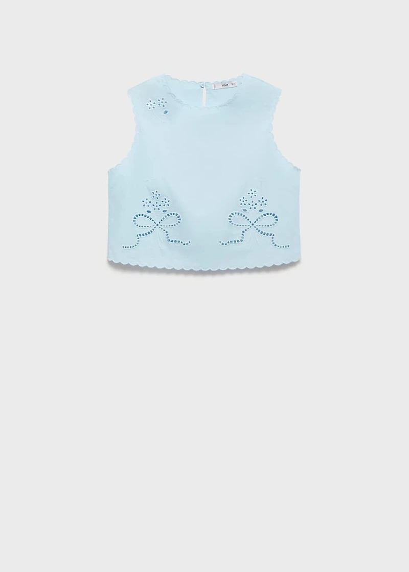 Embroidered crop top