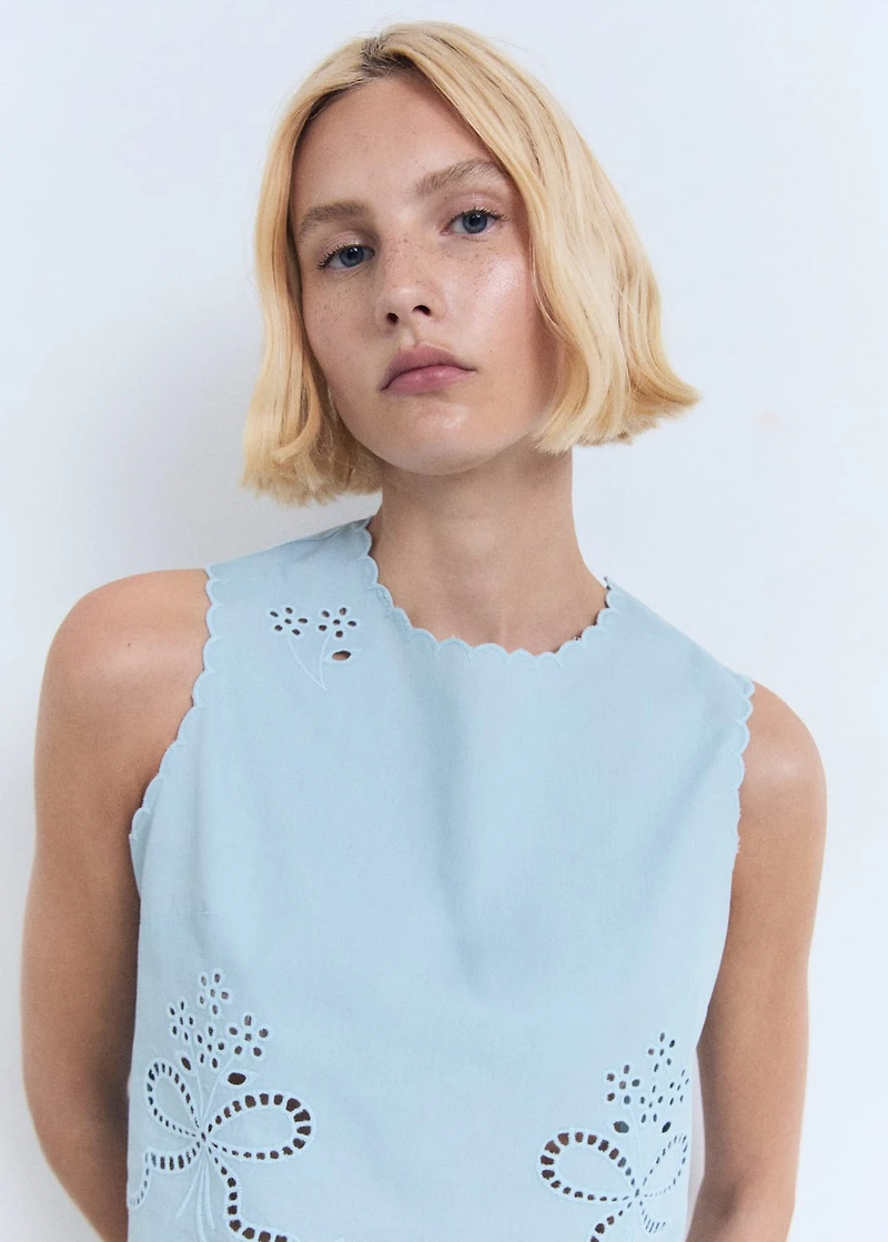 Embroidered crop top