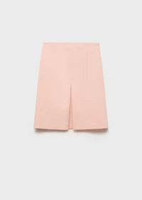 Cotton midi-skirt with pleat detail