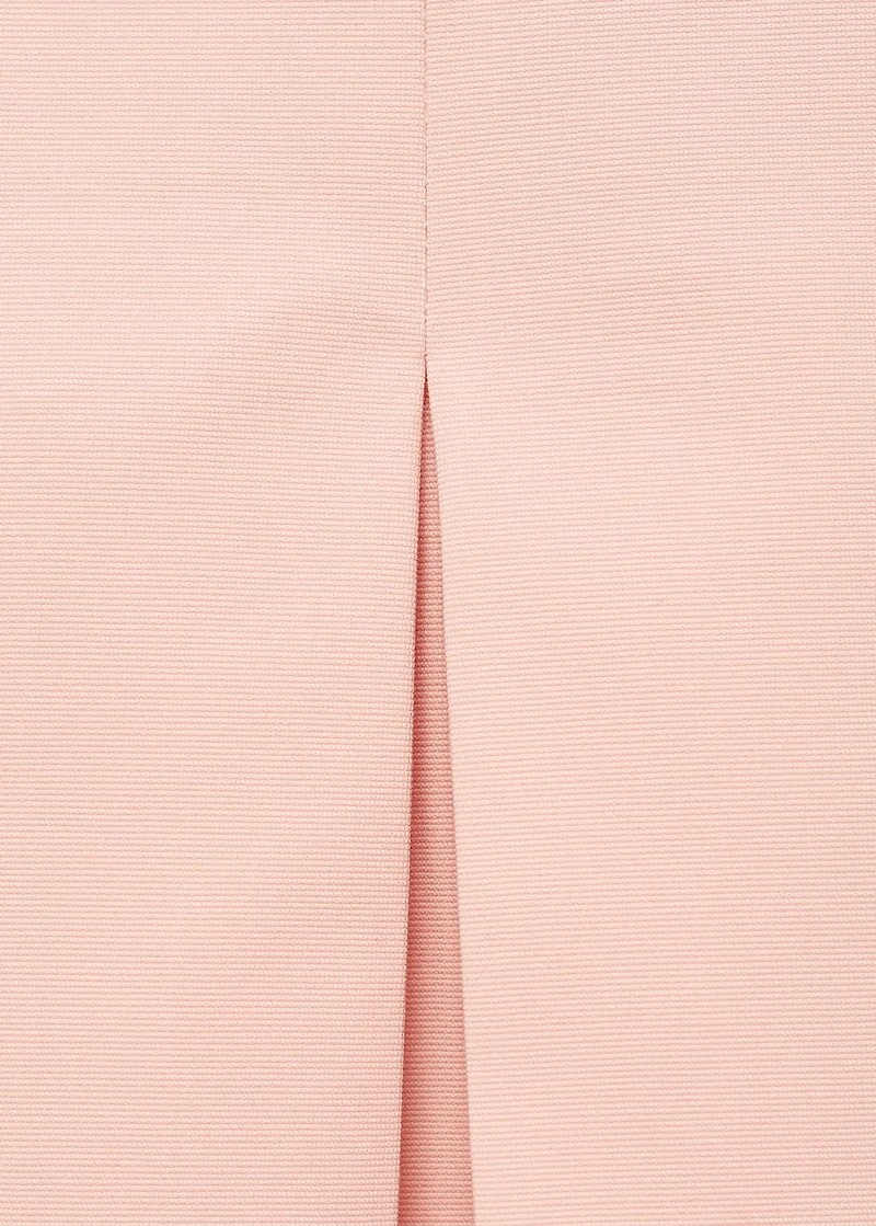 Cotton midi-skirt with pleat detail