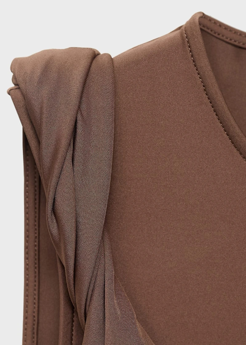 Draped dress with asymmetrical straps