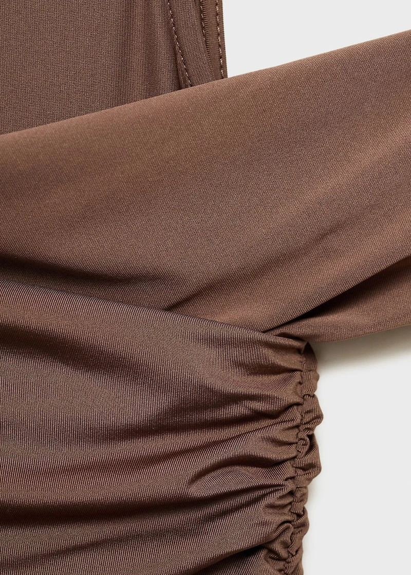 Draped dress with asymmetrical straps