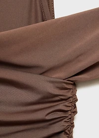 Draped dress with asymmetrical straps