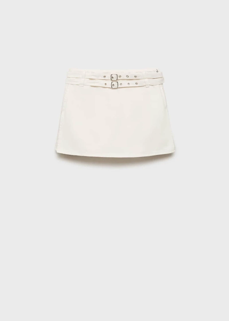 Denim culottes with double belt