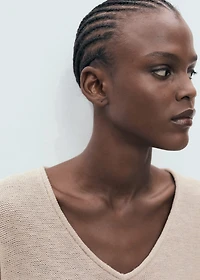 V-neck knit sweater