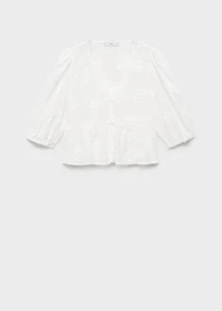 Cotton blouse with floral embroidery