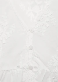 Cotton blouse with floral embroidery