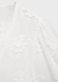 Cotton blouse with floral embroidery