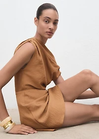 Asymmetric draped gown