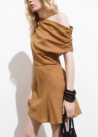 Asymmetric draped gown