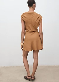 Asymmetric draped gown