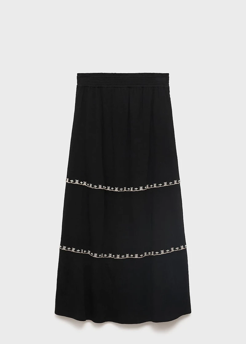 Embroidered long skirt