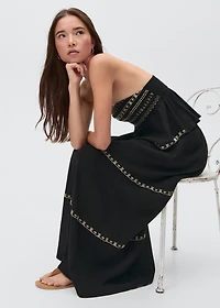 Embroidered long skirt