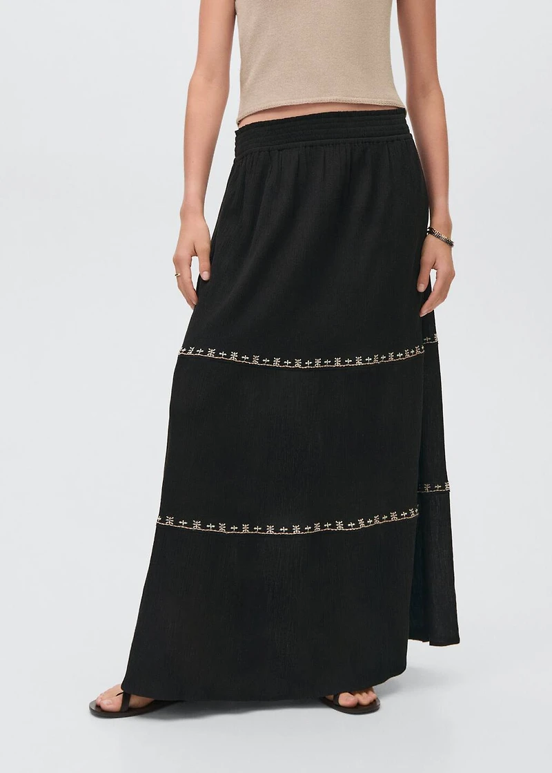 Embroidered long skirt