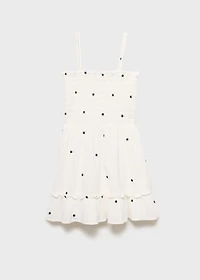 Embroidered cotton dress with floral pattern