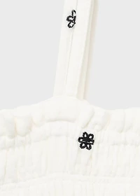 Embroidered cotton dress with floral pattern