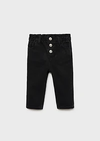Paper bag jeans with buttons