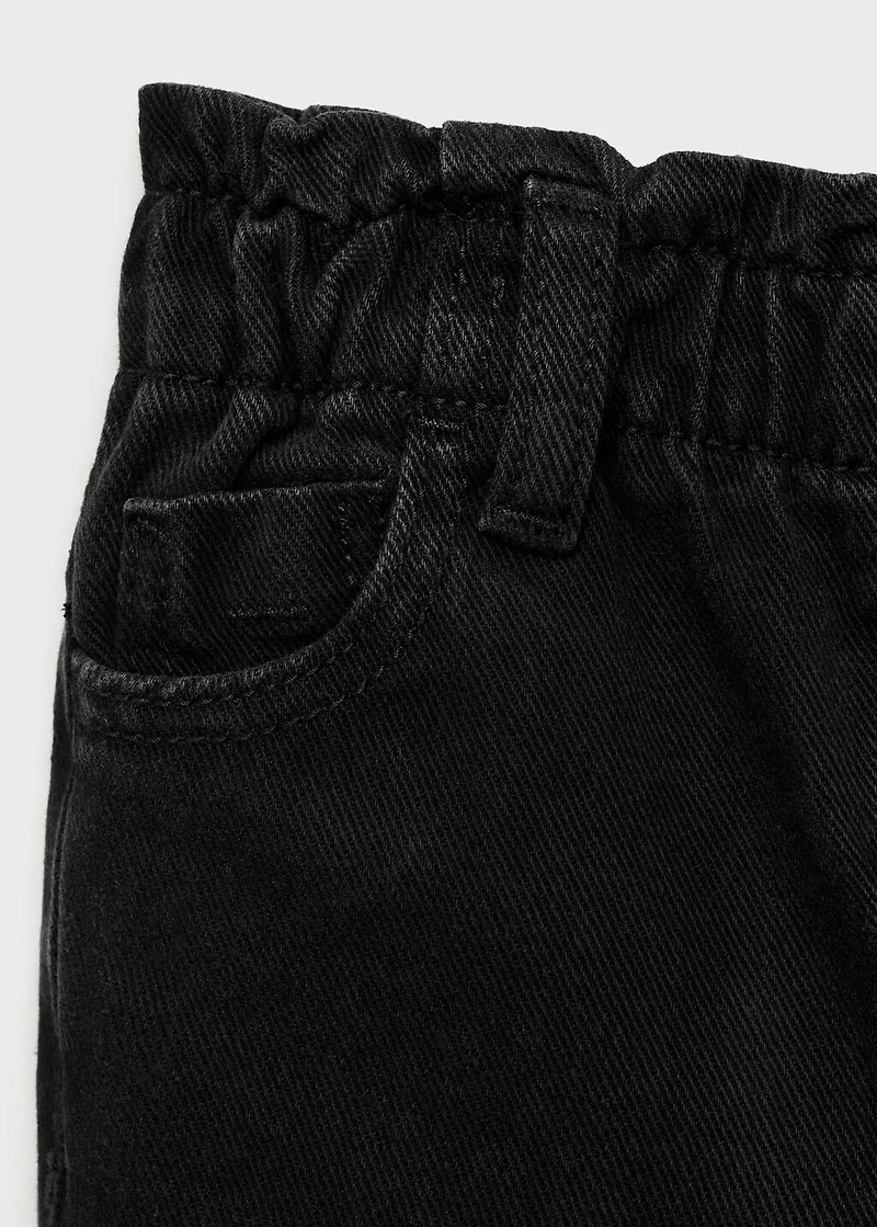 Paper bag jeans with buttons