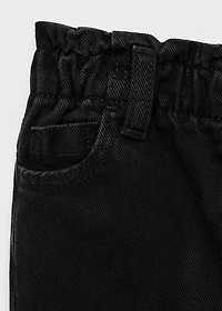 Paper bag jeans with buttons