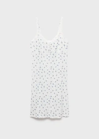 Floral-print lace nightdress