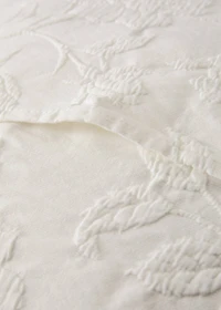 Jacquard cotton bed cushion cover with voile frill and lace trim 50x50 cm