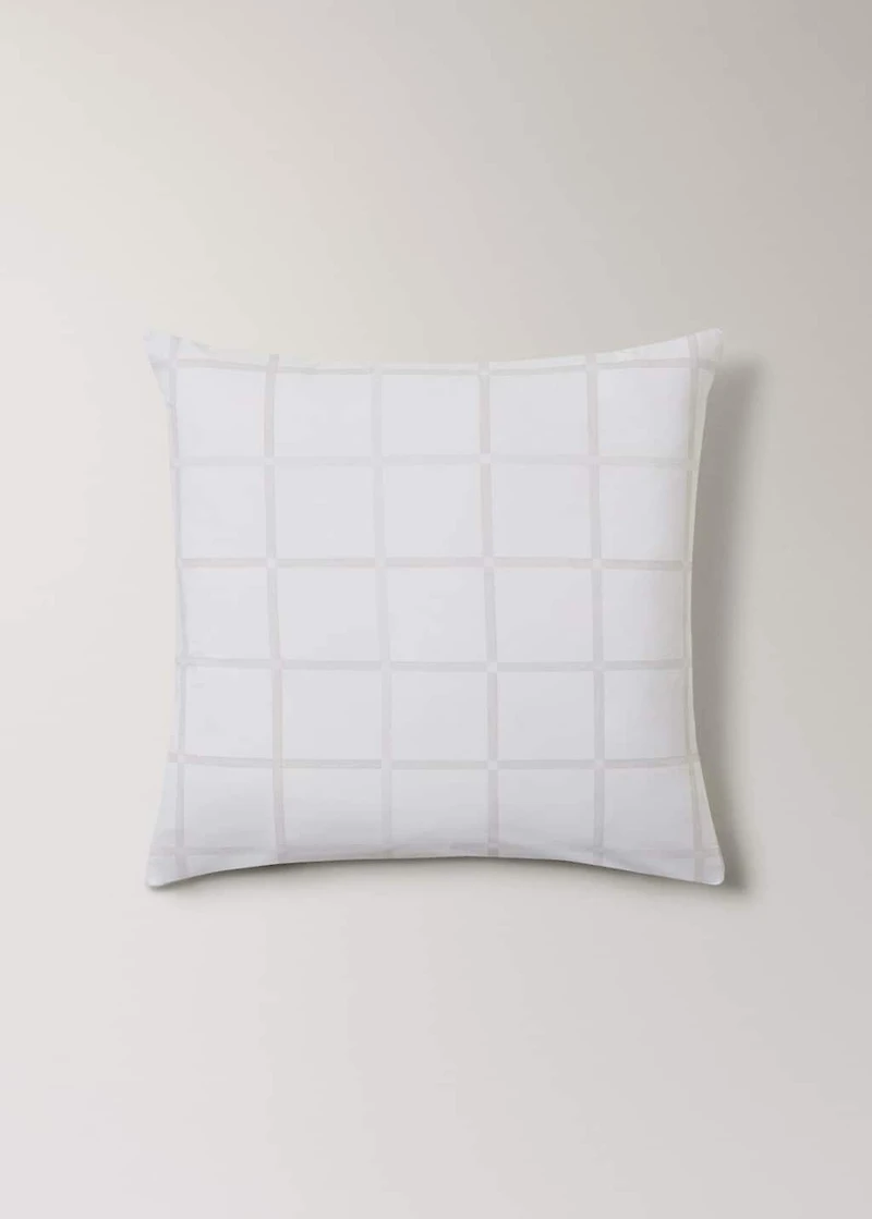 Two 60x60 cm cotton percale pillowcases with plaid print