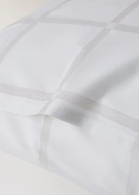 Two 60x60 cm cotton percale pillowcases with plaid print