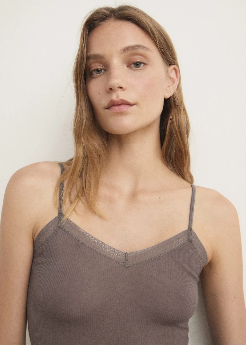 Ribbed pyjama top