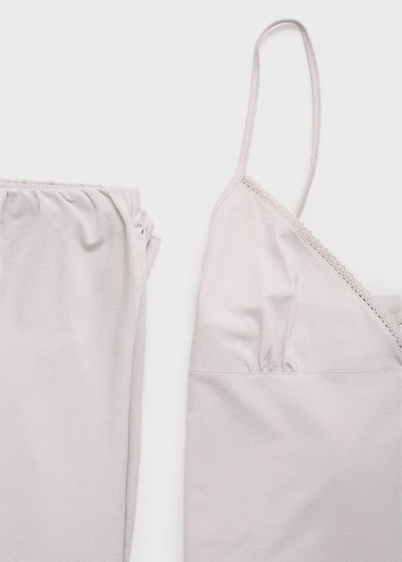 Fluid cotton pajama bottoms