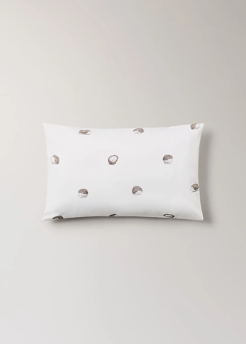 Cotton children's pillowcase with hedgehog print 30x50 cm