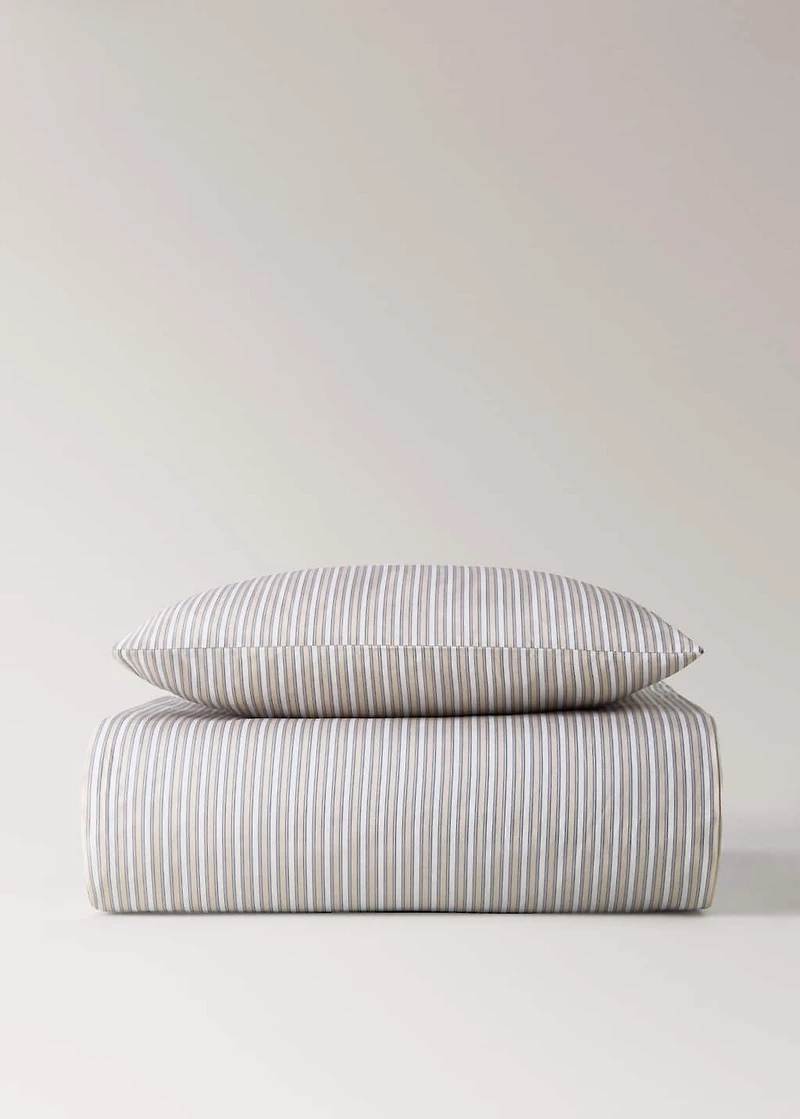Percale cotton fine-striped duvet cover for crib