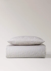 Percale cotton fine-striped duvet cover for crib