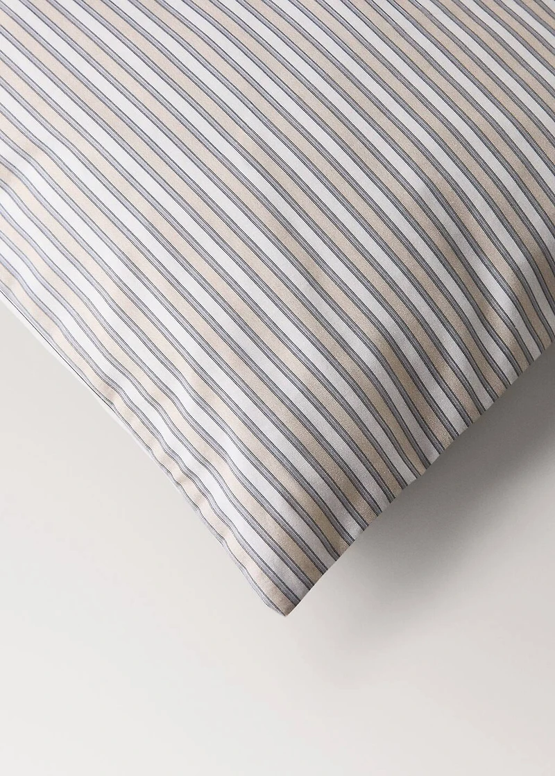 Percale cotton fine-striped duvet cover for crib