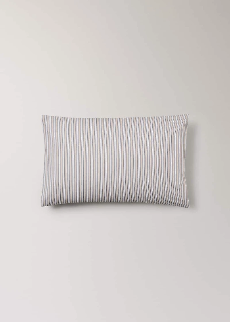 Percale cotton children's pillowcase with fine-striped print 30x50 cm