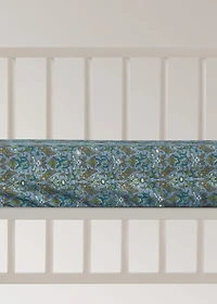 Percale cotton fitted sheet with small floral print for crib