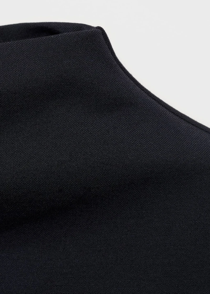 T-shirt with gathered asymmetrical neck