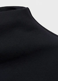 T-shirt with gathered asymmetrical neck
